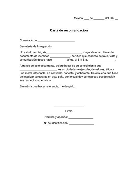 Carta De Recomendacion De Migracion Guia Para Elaborar Carta De Porn