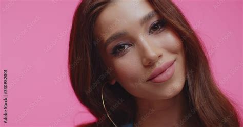 Fashion Portrait Of Classy Beautiful Brunette Model With Smooth Healthy Skin And Nude Make Up