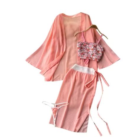 Intimates Sleepwear 4pcs Set Pink Classical Hanfu Sexy Lingerie