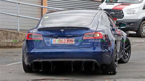 Tesla Model S P100d Plaid Rear Diffuser Video And New Spy Shots