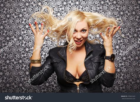 Sexy Blonde Woman Wind Hair Look Stock Photo Edit Now