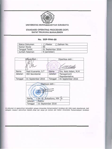 Sop 09 Rapat Tinjauan Manajemen Pdf
