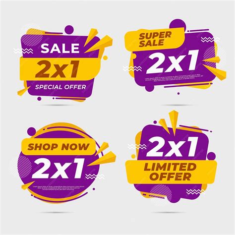 Etiquetas de promoción 2x1 | Vector Premium