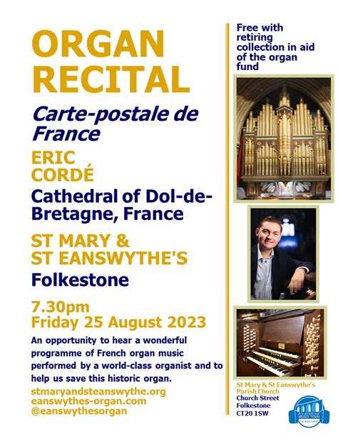 Fundraising Recitals The Organ Of St Mary And St Eanswythes Folkestone