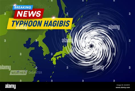 Super typhoon Hagibis, 5 category. Clouds funnel on map near japan ...