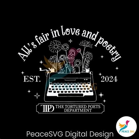 Alls Fair In Love And Poetry Est 2024 Svg Clipart Peacesvg