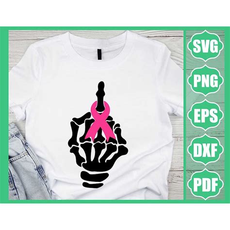 Breast Cancer Svg Middle Finger Svg Fuck Cancer Svg Funny Inspire