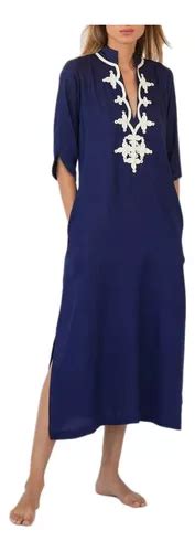 Bsubseach Vestido Largo Kaftan Cubre Bikini Cuello V Mujer Meses sin interés