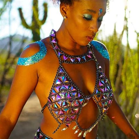 Amazon Salliy Boho Body Chain Bra Silver Sexy Rhinestone Bikini Bra Body Halter Backless