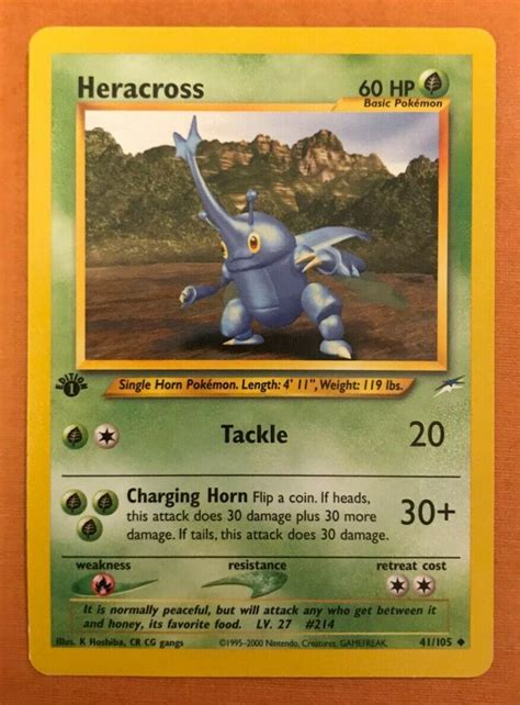 Heracross St Edition Neo Destiny Pokemon Nm Lp Values Mavin