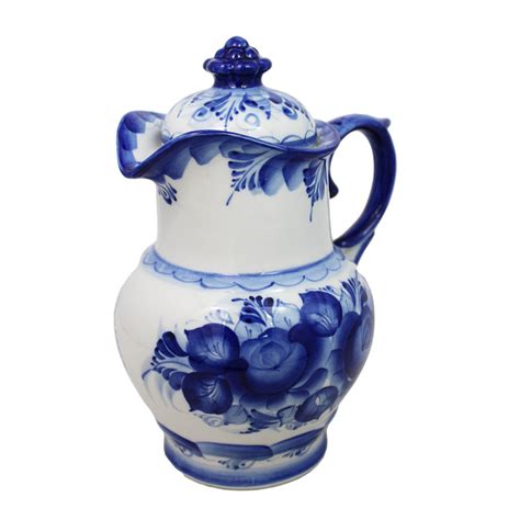 Кувшин "Молочный" 1,1 л. Гжель купить в Москве по цене 2 630 руб ...