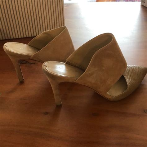 Via Spiga Nude Snakeskin And Suede Heels Gem