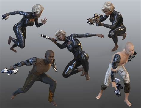 Sci Fi Gun And Poses For Genesis 3 And 8 3d Models For Daz Studio And