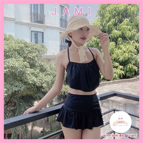 BIKINI đồ bơi nữ kín đáo váy cạp cao che khuyết điểm ngực nhỏ che bụng BigBuy360 bigbuy360 vn