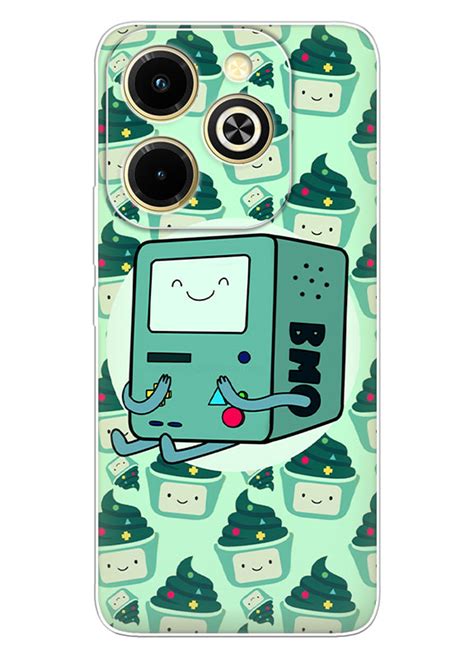 Infinix Hot i чохол силіконовий Adventure Time Час пригод задоволений БіМО на фоні колажу