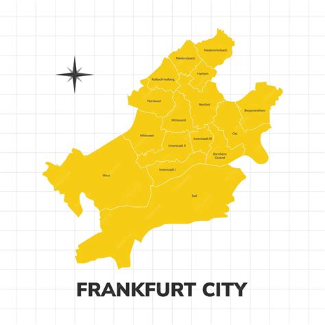 Premium Vector | Frankfurt city map illustration map of the city in germany