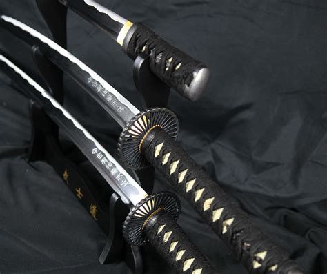 Handforged 1045 Carbon Steel Samurai Daisho Sword Set Red Saya