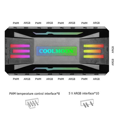 Coolmoon Argb Controller Pin Pwm V Pin Argb Cooling Fan Smart Remote