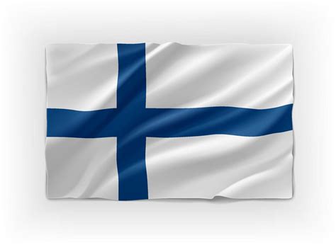 blue  white flag  finland  vector object isolated  white