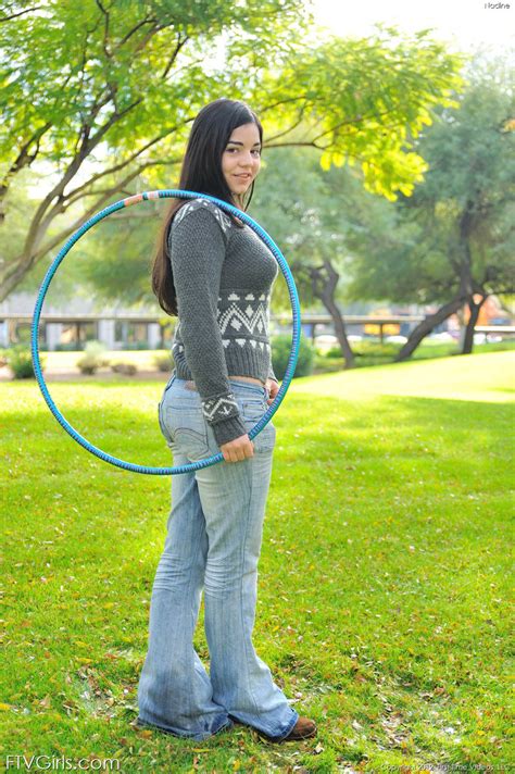 Chubby Brunette Takes Off All Her Clothes In Public While Working A Hula Hoop CoedCherry