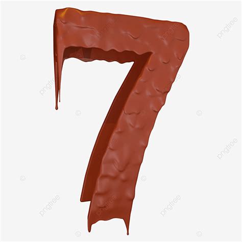 Chocolate Melting Clipart Hd PNG 3d Melted Chocolate Number 7