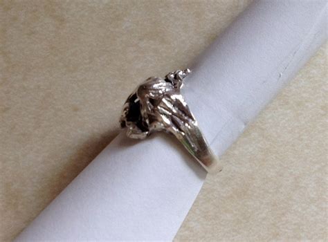 Solid Sterling Silver Nude Mermaid Lady Woman Ring Size 7 5 Etsy