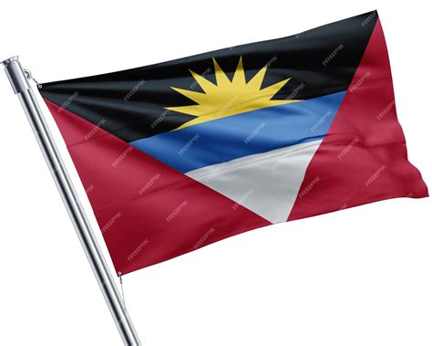 Флаг черно-красного флага нового антигуа | Премиум Фото