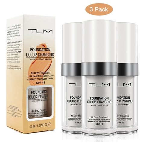 TLM Color Changing Liquid Foundation Warm Skin Primer Nude Makeup 3 Pcs Walmart