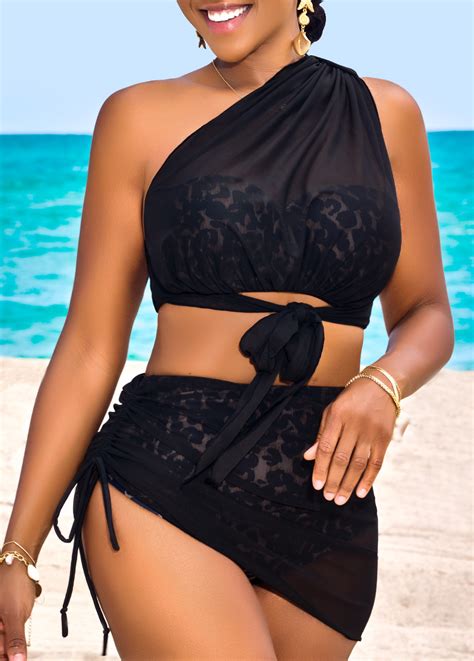 Leopard High Waisted Black Bikini Set Rosewe Usd