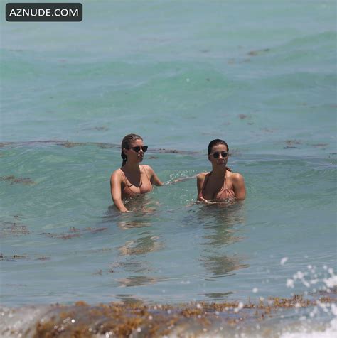 Devin Brugman Sexy With Natasha Oakley In Nude Colored Bikinis At The Beach In Miami Aznude