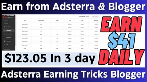 How To Earn From Adsterra And Blogger Adsterra Earning Tricks