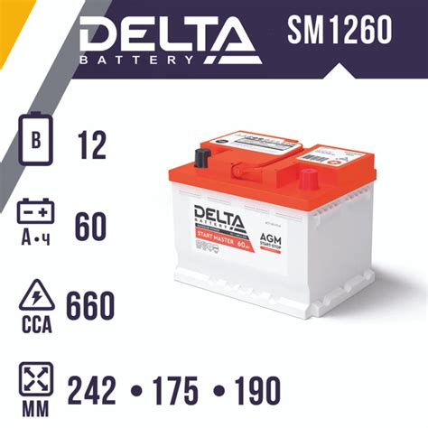 Аккумулятор автомобильный Delta Battery START MASTER купить по выгодной ...