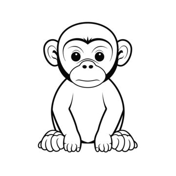 Monkey Drawings Sketching Vector Langur Monkeys Vector Art & Graphics