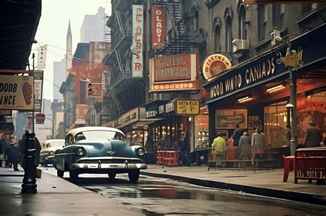 Premium Ai Image Vintage Street Scenes