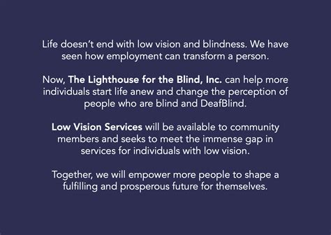Lighthouse For The Blind Low Vision Services Grand Opening Eye Club