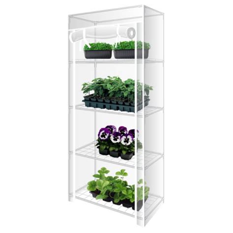 GARDEN SHOW Парник на подоконник Маргарита, 4 полки, белый, 460х240х1050 мм