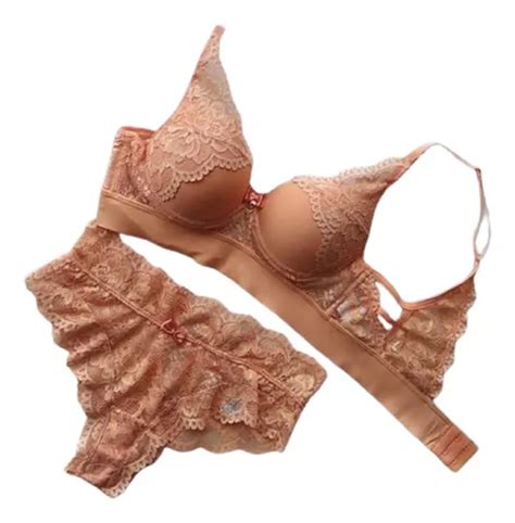 Conjunto Lingerie Top Bojo Detalhe Lateral Calcinha Em Renda Parcelamento Sem Juros