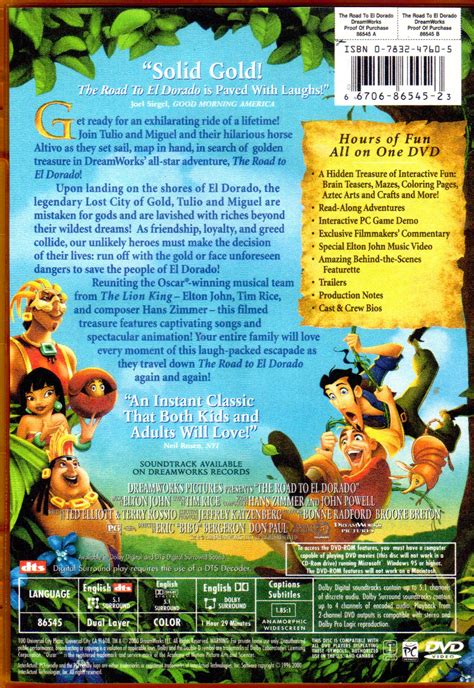 The Road To El Dorado” Dvd A Dreamworks Animated Private Collection
