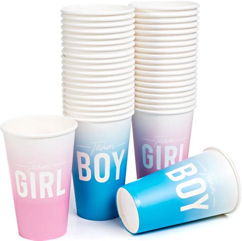 Amazon Jouwaiwe Pcs Pink And Blue Cups Oz Paper Cups Gender