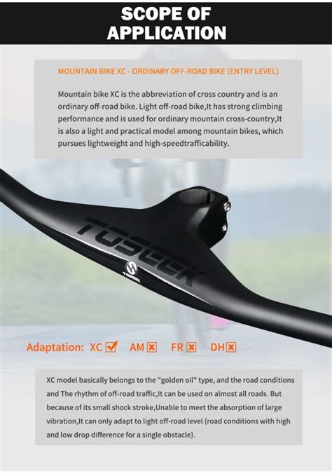 Manillar Mtb Integrado Fibra De Carbono Ultra Ligero Toseek Imperio