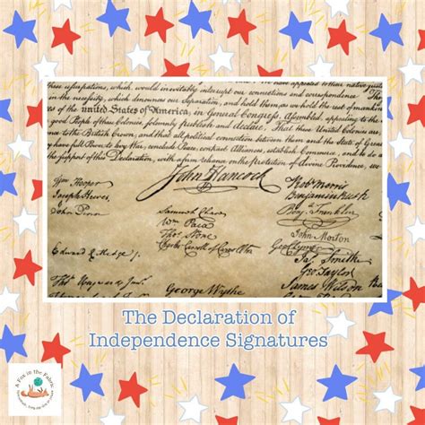 √ Signatures On The Declaration Of Independence