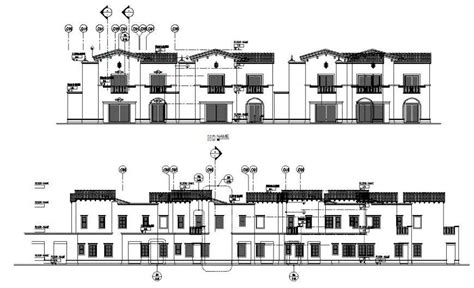 Luxuries Multi Level Villa Sided Elevation Cad Drawing Details Dwg File Cadbull