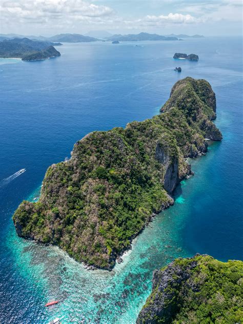 stunning aerial view  palawan islands philippines  stock photo