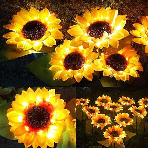 Solar Lights Outdoor Garden Stake Large Sunflower Solar Powered Flower