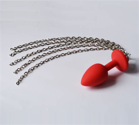 Red Chain Anal Plug Butt Plug With Chain Tail Anal Sex Toy In Etsy
