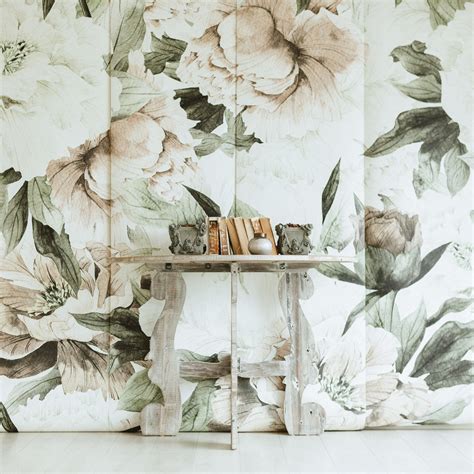 Blush Floral Wallpaper | Anewall Mural Wallpapers