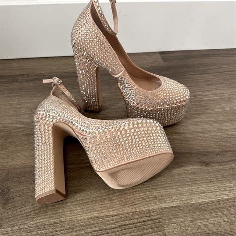 Steve Madden Shoes New Steve Madden Crystal Platform Nude Heels Poshmark