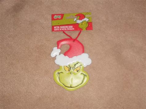 Dr Seuss The Grinch Who Stole Christmas Grinch Metal Hanging Sign New