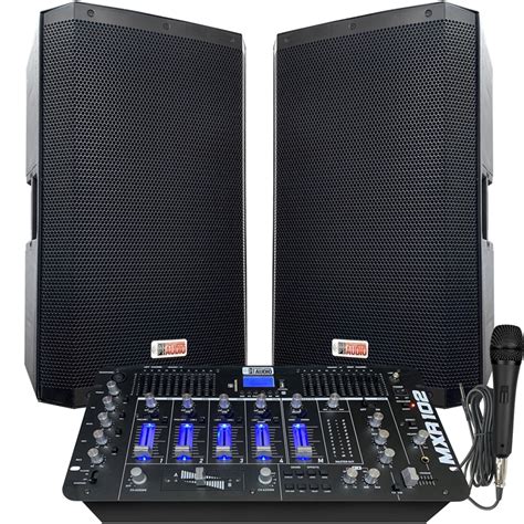 Professional Dj System 4000 Watts Powered Speakers 8 Channel Dj