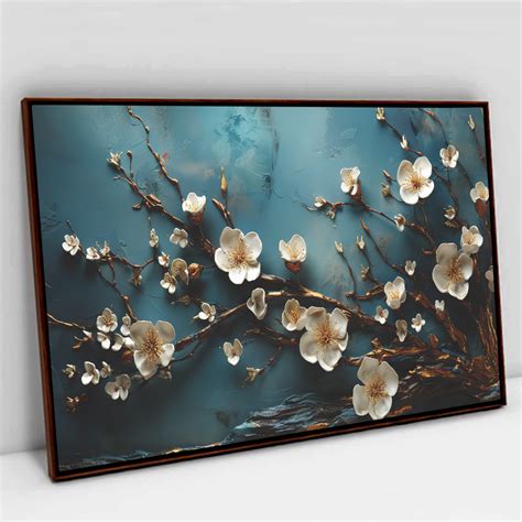 Quadro Decorativo Floral Luxo Flores Clássicas Em Tela Canvas